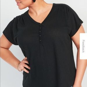 black button up tee